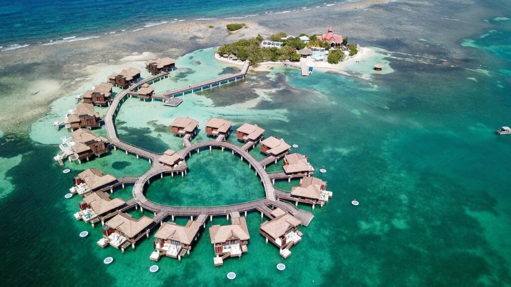 Jamaican aerial view in the Caribbean